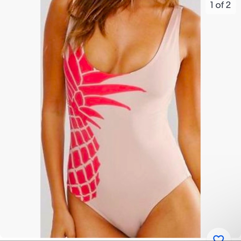 NEW Noisy May Tan Lines Blush Pineapple Print Swimsuit